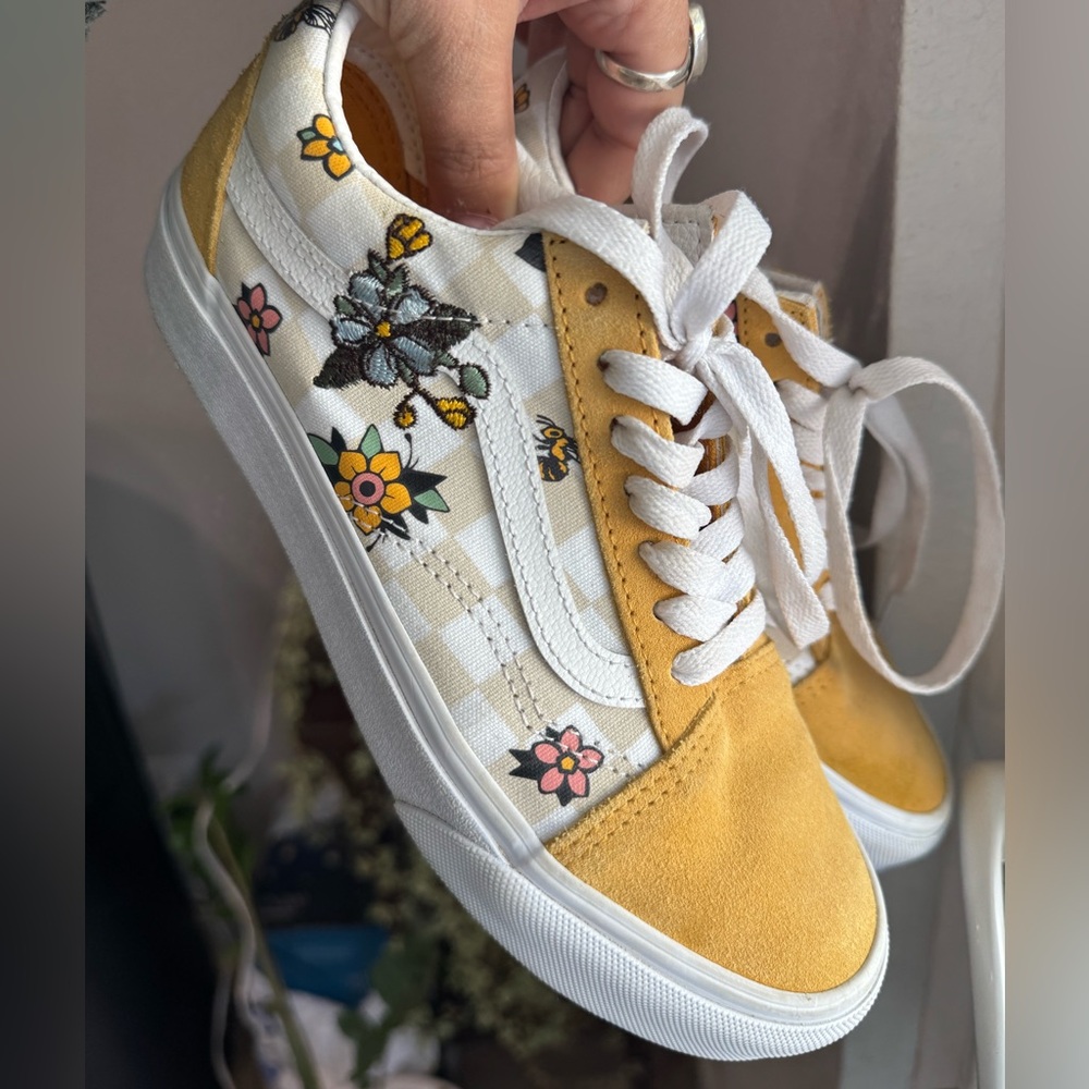 Vans Old‎ School Big Check Yellow Floral Women's Sneakers